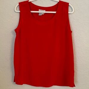 LINDA HUTTON Silk Crimson Top Size M